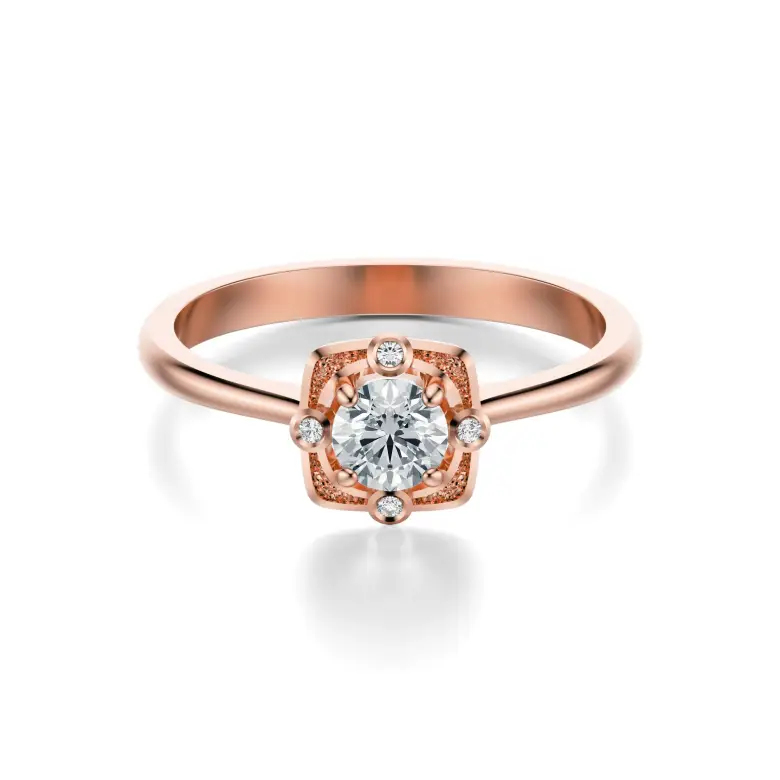 Pierścionek z różowego złota z diamentami AJPZ_137